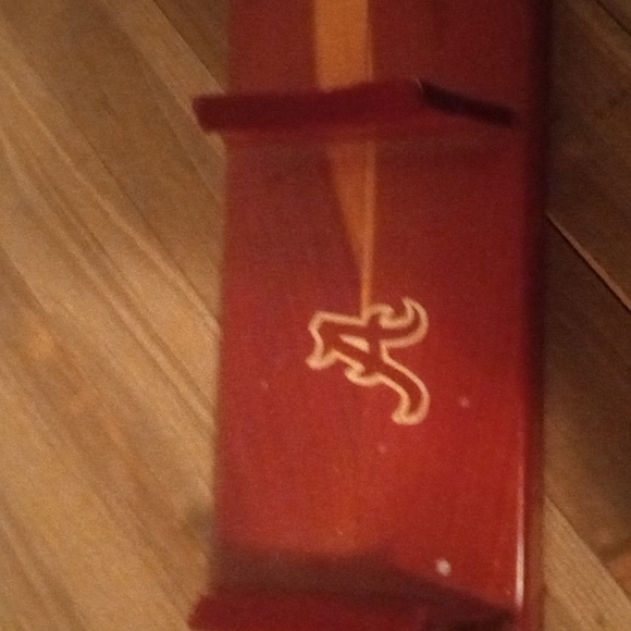 Hand crafted wooden Alabama champion football and stand - Picture 3 of 5